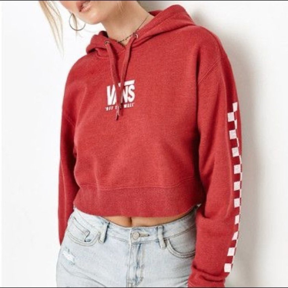 VANS Womens Oversized Graphic Crop Hoodie Small